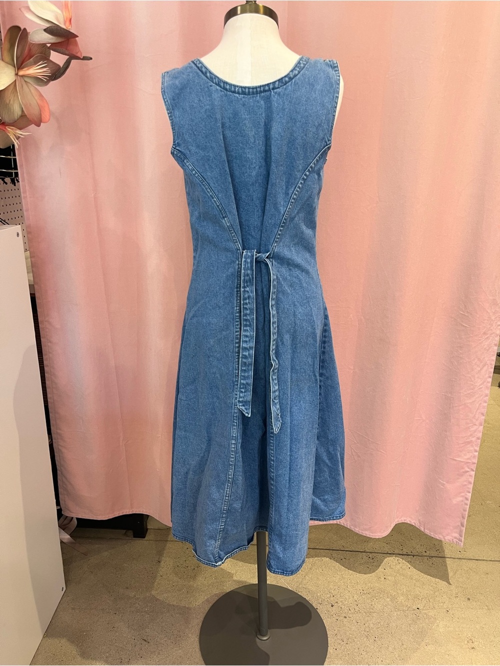 Vintage Polo Ralph Lauren Denim Midi Dress Size Large - Picture 3 of 9